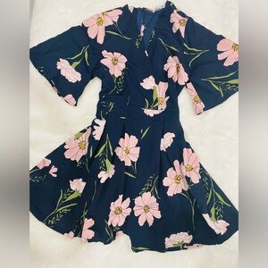 FAVLUX Navy and Pink Floral women’s romper